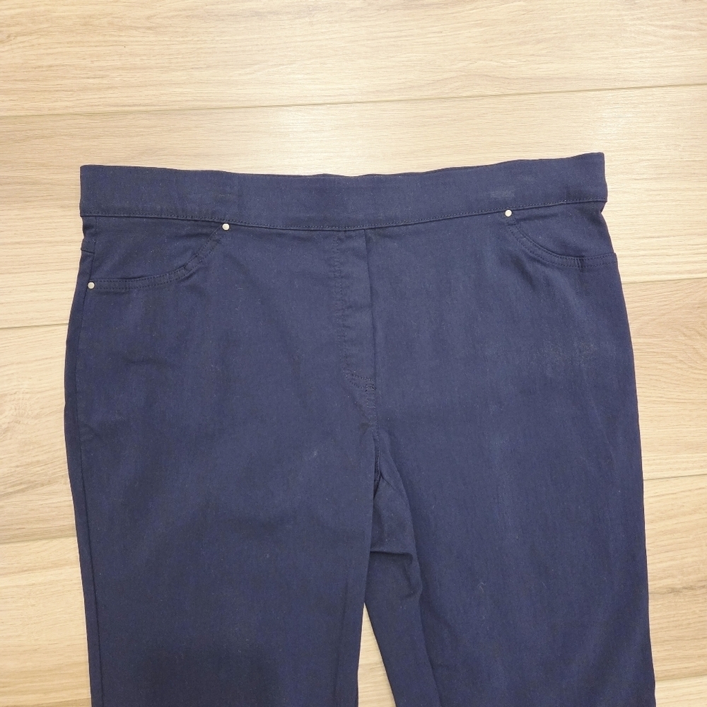 89th & Madison Navy Blue Pull On Elastic Waist Dress Pants Size XL - Picture 5 of 5